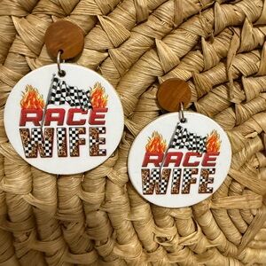 Race Wife Statement Earrings
